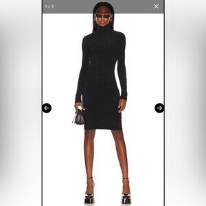 LPA REVOLVE  sweater dress    Black Mock Neck Long Sleeve Bodycon Dress